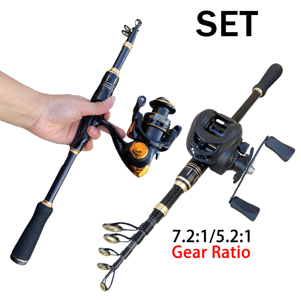 Fishing Rod Combo - 낚시 장비 세트 짧은 낚싯대 릴