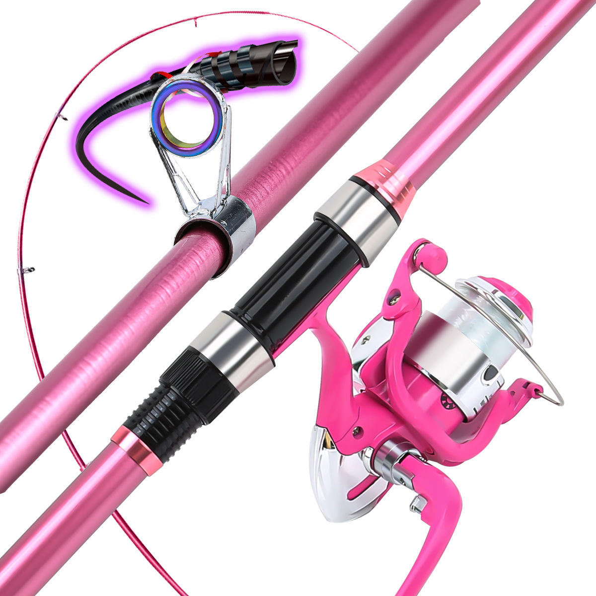 낚싯대 세트 풀 키트, 텔레스코픽 낚싯대와 스피닝 릴, - Fishing Rod Spinning 리뷰 및 가격